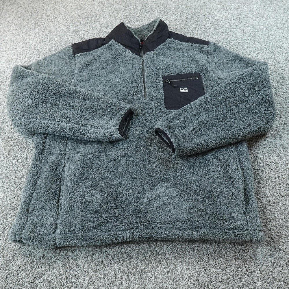 Kimes Ranch Jacket Mens 2XL Gray Heavyweight Sherpa Fleece 1/2 Zip Pullover Coat